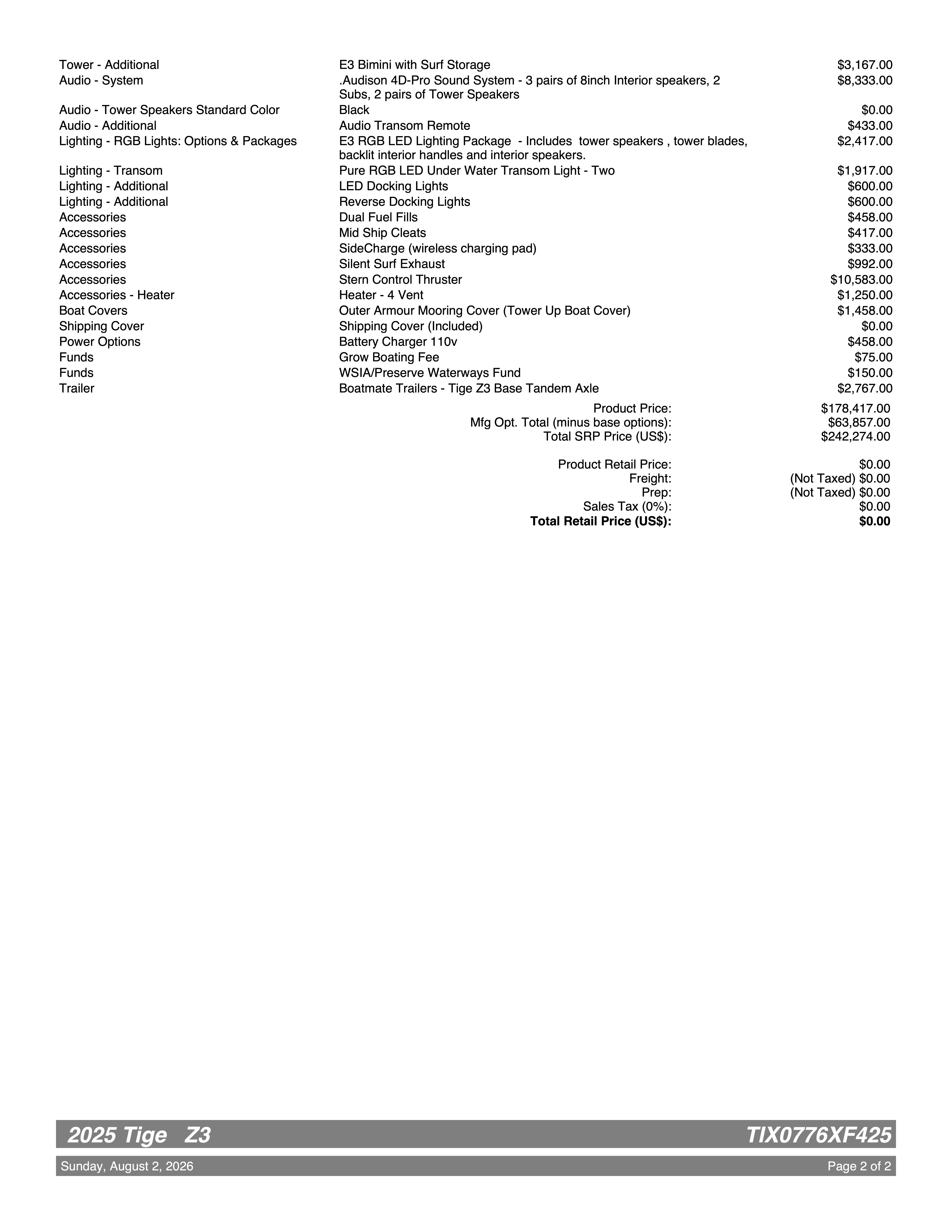 2025 Tige Boats Z3 Boat